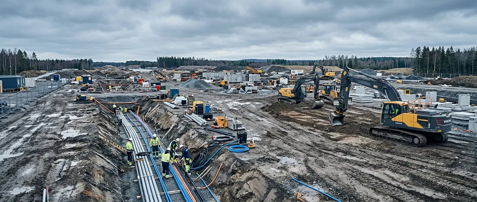 Electrical infrastructure construction site