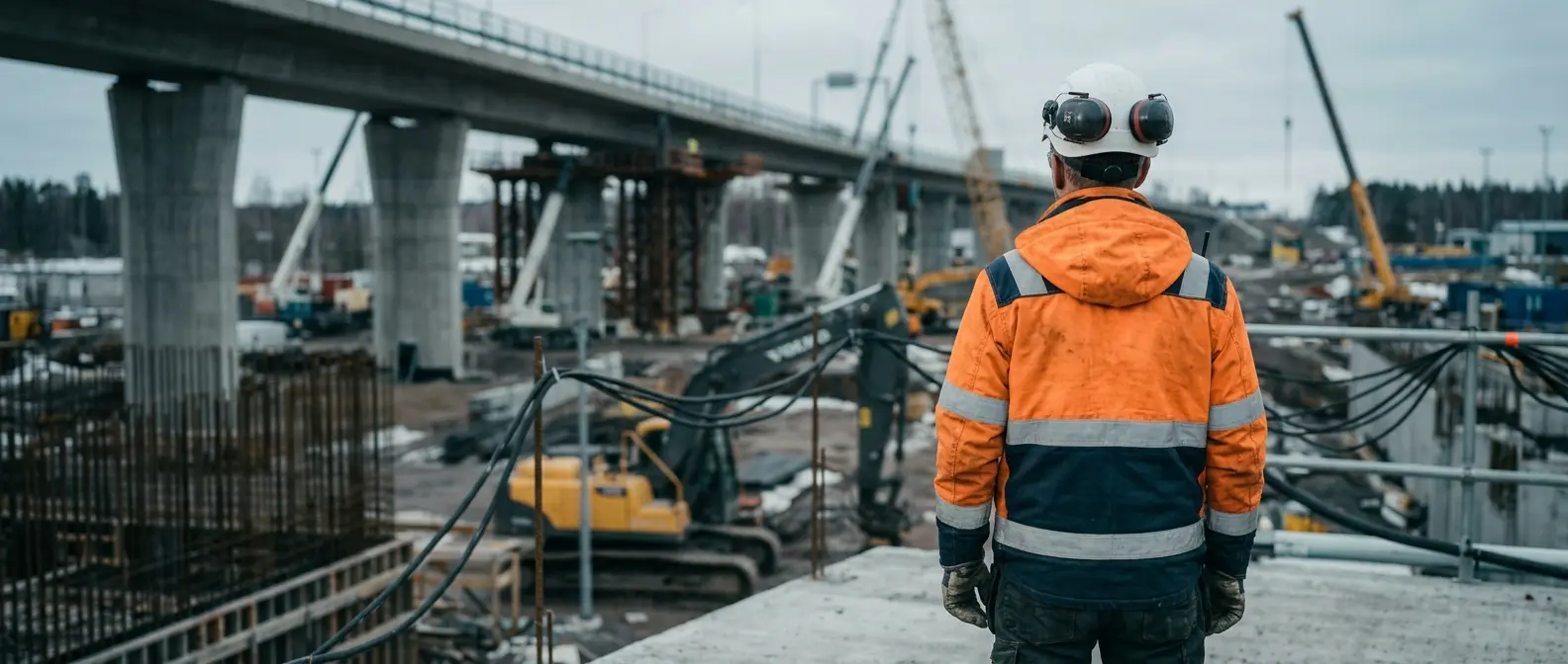 SK Infra installer at a work site